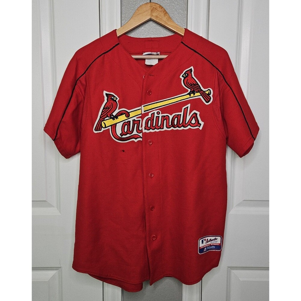 MENS Medium Cardinals Baseball Game Jersey Majestic MLB  Authentic Rolens #27